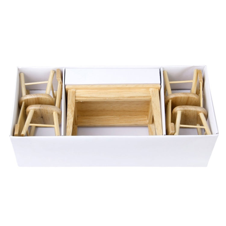 Set mini mobili casa bambole 1:12 tavolo e sedie in legno