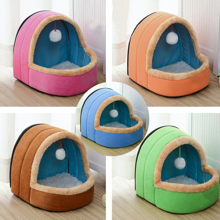 Cuccia per cani e gatti, calda e morbida cuccia, cuscino per animali domestici, cuccia per gatti, castello pieghevole, casa per cuccioli con palla giocattolo, S, M, L