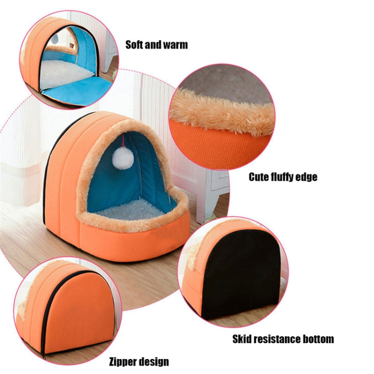 Cuccia per cani e gatti, calda e morbida cuccia, cuscino per animali domestici, cuccia per gatti, castello pieghevole, casa per cuccioli con palla giocattolo, S, M, L