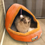 Cuccia per cani e gatti, calda e morbida cuccia, cuscino per animali domestici, cuccia per gatti, castello pieghevole, casa per cuccioli con palla giocattolo, S, M, L