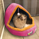 Cuccia per cani e gatti, calda e morbida cuccia, cuscino per animali domestici, cuccia per gatti, castello pieghevole, casa per cuccioli con palla giocattolo, S, M, L