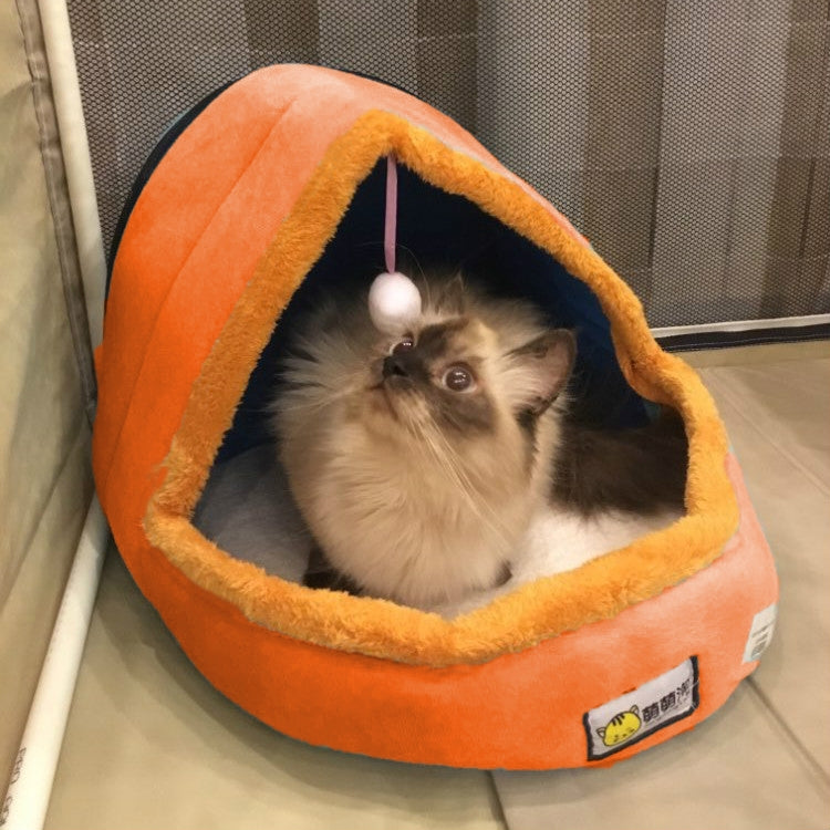 Cuccia per cani e gatti, calda e morbida cuccia, cuscino per animali domestici, cuccia per gatti, castello pieghevole, casa per cuccioli con palla giocattolo, S, M, L