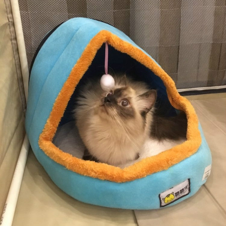 Cuccia per cani e gatti, calda e morbida cuccia, cuscino per animali domestici, cuccia per gatti, castello pieghevole, casa per cuccioli con palla giocattolo, S, M, L
