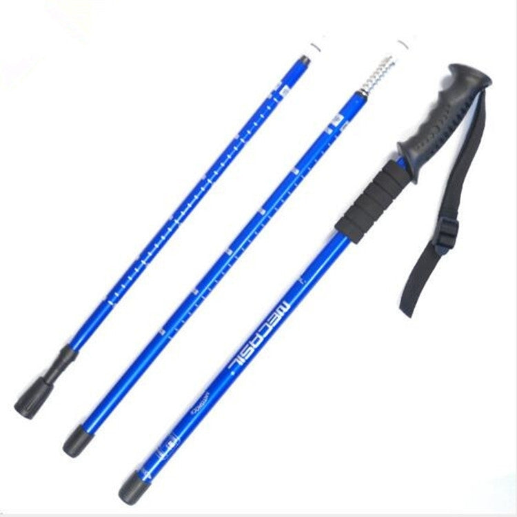 Bastone da trekking retrattile a tre sezioni in lega di alluminio con impugnatura dritta NECASIL, Three-section (Black), Three-section (Red), Three-section (Blue), Three-section (Silver), Three-section (Purple), Three-section (Gold)