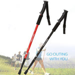 Bastone da trekking retrattile a tre sezioni in lega di alluminio con impugnatura dritta NECASIL, Three-section (Black), Three-section (Red), Three-section (Blue), Three-section (Silver), Three-section (Purple), Three-section (Gold)