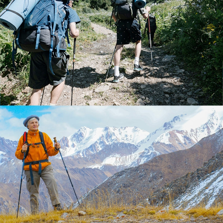 Bastone da trekking retrattile a tre sezioni in lega di alluminio con impugnatura dritta NECASIL, Three-section (Black), Three-section (Red), Three-section (Blue), Three-section (Silver), Three-section (Purple), Three-section (Gold)