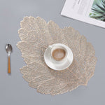 Sottobicchiere in vetro per bevande, tovaglietta resistente al calore in PVC con foglie, 2 pezzi, dimensioni: 37x47 cm