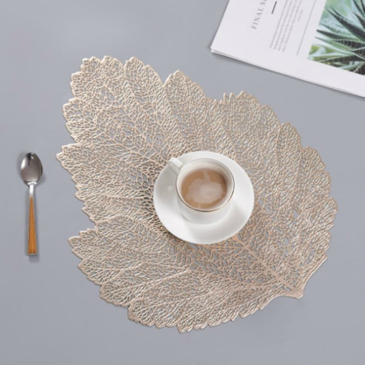 Sottobicchiere in vetro per bevande, tovaglietta resistente al calore in PVC con foglie, 2 pezzi, dimensioni: 37x47 cm