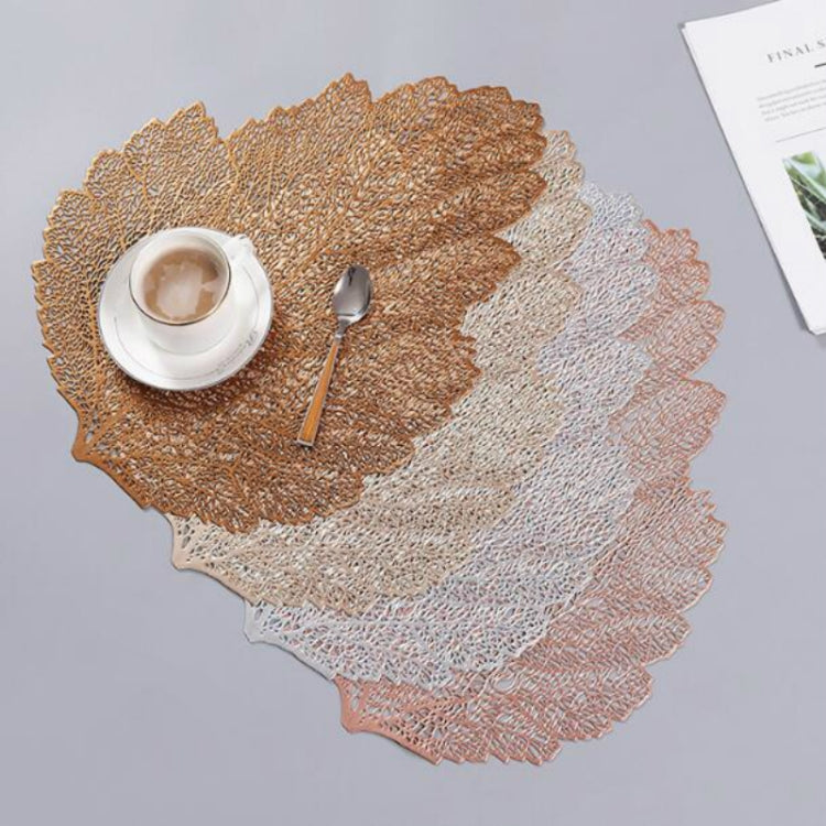 Sottobicchiere in vetro per bevande, tovaglietta resistente al calore in PVC con foglie, 2 pezzi, dimensioni: 37x47 cm
