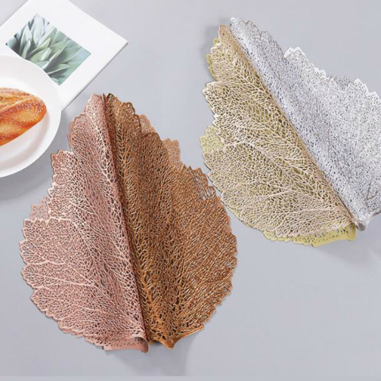 Sottobicchiere in vetro per bevande, tovaglietta resistente al calore in PVC con foglie, 2 pezzi, dimensioni: 37x47 cm