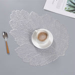 Sottobicchiere in vetro per bevande, tovaglietta resistente al calore in PVC con foglie, 2 pezzi, dimensioni: 37x47 cm