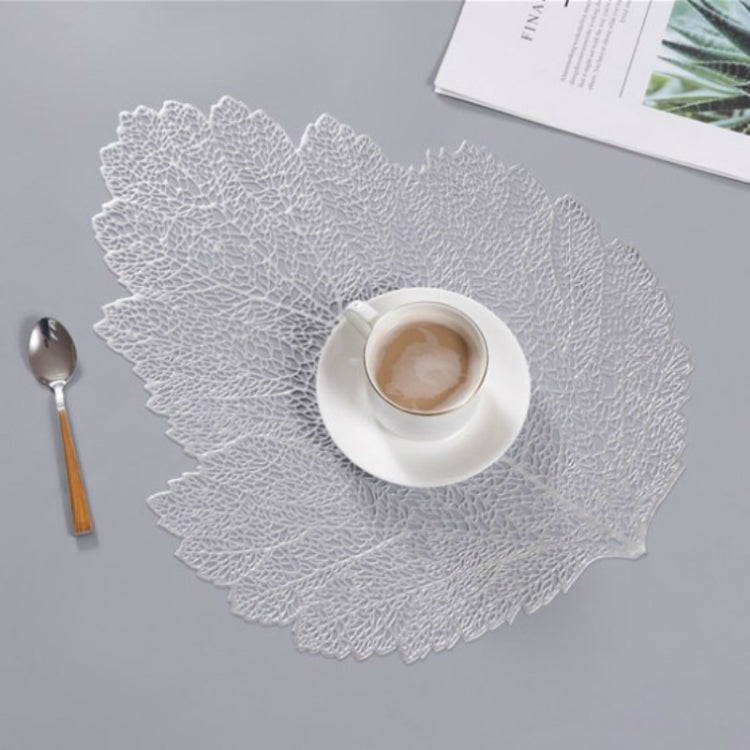 Sottobicchiere in vetro per bevande, tovaglietta resistente al calore in PVC con foglie, 2 pezzi, dimensioni: 37x47 cm