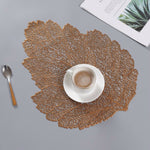 Sottobicchiere in vetro per bevande, tovaglietta resistente al calore in PVC con foglie, 2 pezzi, dimensioni: 37x47 cm