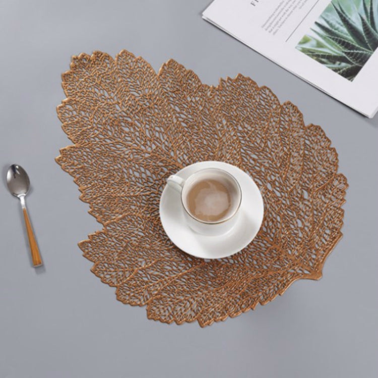 Sottobicchiere in vetro per bevande, tovaglietta resistente al calore in PVC con foglie, 2 pezzi, dimensioni: 37x47 cm