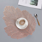 Sottobicchiere in vetro per bevande, tovaglietta resistente al calore in PVC con foglie, 2 pezzi, dimensioni: 37x47 cm