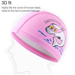 Cuffia da nuoto per bambini Cuffia da nuoto elastica stampata in PU con motivo simpatico delfino, Children PU Swimming Cap (Dark Blue), Children PU Swimming Cap (Pink), Children PU Swimming Cap (Sky Blue), Children PU Swimming Cap (Silver Grey)