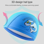 Cuffia da nuoto per bambini Cuffia da nuoto elastica stampata in PU con motivo simpatico delfino, Children PU Swimming Cap (Dark Blue), Children PU Swimming Cap (Pink), Children PU Swimming Cap (Sky Blue), Children PU Swimming Cap (Silver Grey)