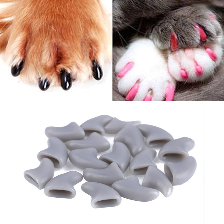 20 cappucci in silicone per unghie gatti XS-S-M-L