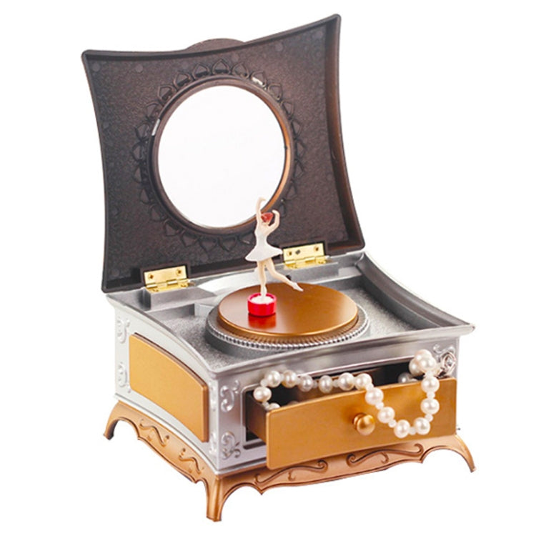 Toletta classica, carillon girevole per ragazza con carillon nel cassetto a specchio