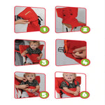 Seggiolino portatile per bambini Sedia da viaggio pieghevole lavabile per bambini Cintura di sicurezza per copertura del seggiolino da pranzo