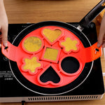 Anpro Strumento di cottura antiaderente Creatore di anelli per uova Stampo in silicone per uova Pancake Formaggio Uovo Fornello Pan Flip Accessori da cucina, Multiple shapes