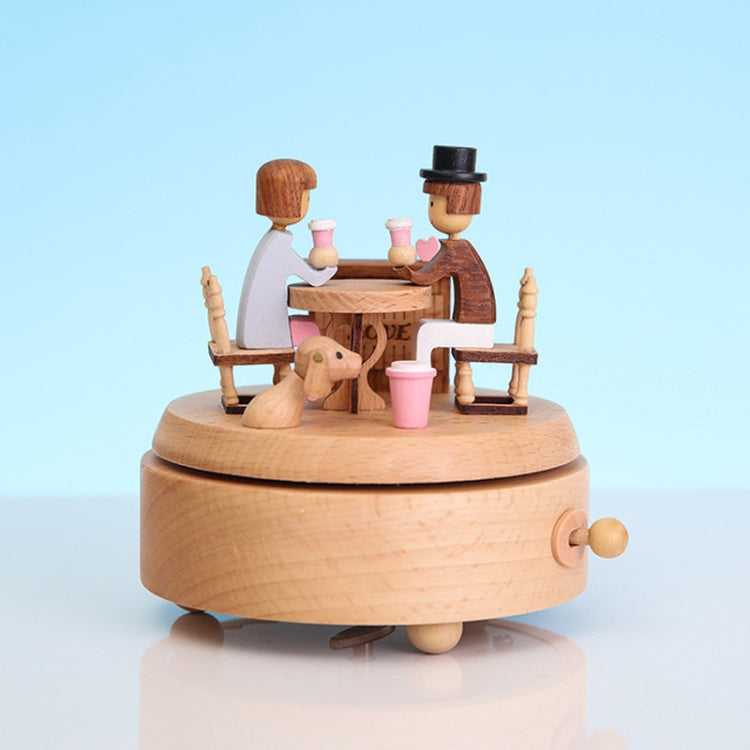 Decorazione creativa del desktop di casa con carillon rotante in legno, Lover Dating
