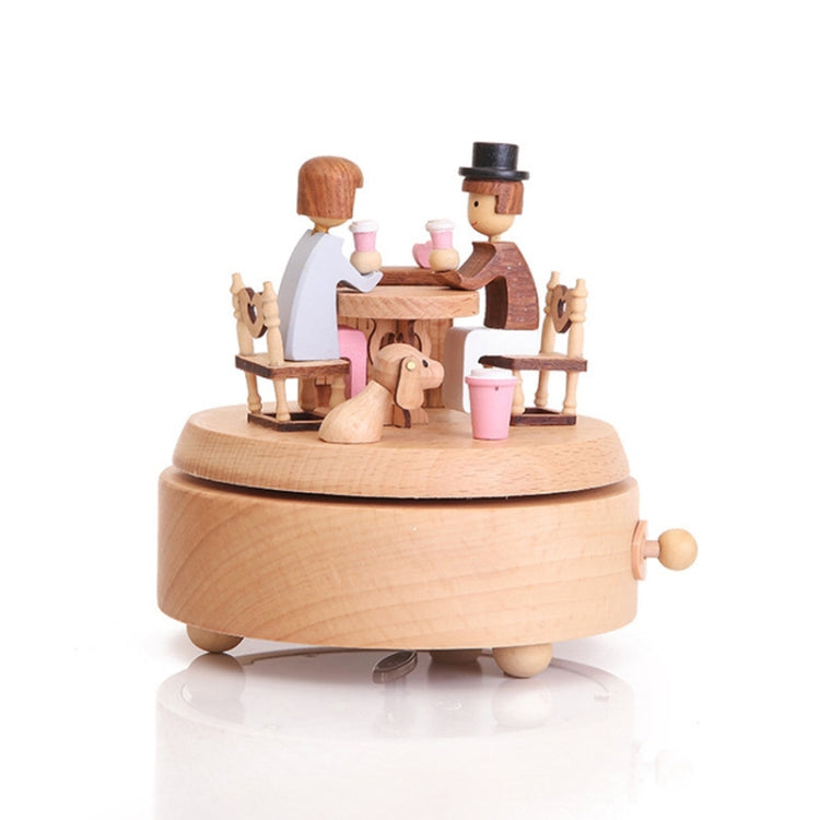 Decorazione creativa del desktop di casa con carillon rotante in legno, Lover Dating