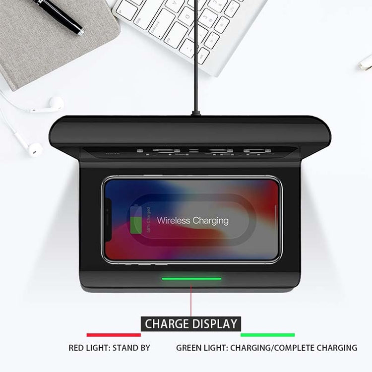 Caricabatterie wireless universale 10W con sveglia e display