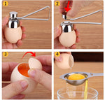 Forbici per uova in metallo Taglierina per topper per uova Apriscatole Utensili da cucina creativi per uova crude bollite in acciaio inossidabile, Egg Topper