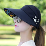 Cappello da donna estivo casual per uscire, cappello da sole piegato in stile coreano a prova di raggi ultravioletti, traspirante e leggero, Black, Pink, Khaki, Rose Red, Blue, Beige, Red
