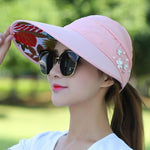 Cappello da donna estivo casual per uscire, cappello da sole piegato in stile coreano a prova di raggi ultravioletti, traspirante e leggero, Black, Pink, Khaki, Rose Red, Blue, Beige, Red