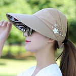 Cappello da donna estivo casual per uscire, cappello da sole piegato in stile coreano a prova di raggi ultravioletti, traspirante e leggero, Black, Pink, Khaki, Rose Red, Blue, Beige, Red