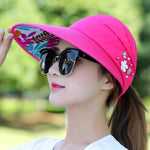 Cappello da donna estivo casual per uscire, cappello da sole piegato in stile coreano a prova di raggi ultravioletti, traspirante e leggero, Black, Pink, Khaki, Rose Red, Blue, Beige, Red