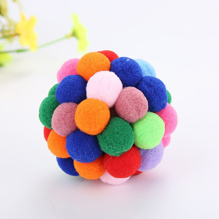 Giocattolo per animali domestici con palline rimbalzanti per gatti, campanelle colorate fatte a mano da 3 pezzi, L, M, S