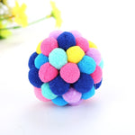 Giocattolo per animali domestici con palline rimbalzanti per gatti, campanelle colorate fatte a mano da 3 pezzi, L, M, S