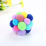 Giocattolo per animali domestici con palline rimbalzanti per gatti, campanelle colorate fatte a mano da 3 pezzi, L, M, S