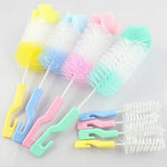 2 set di spazzole per ciuccio con spugna per biberon per capezzoli per bambini, spazzola per ciuccio a 360 gradi, consegna colore casuale, Milk Bottle Cup