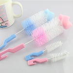 2 set di spazzole per ciuccio con spugna per biberon per capezzoli per bambini, spazzola per ciuccio a 360 gradi, consegna colore casuale, Milk Bottle Cup