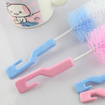 2 set di spazzole per ciuccio con spugna per biberon per capezzoli per bambini, spazzola per ciuccio a 360 gradi, consegna colore casuale, Milk Bottle Cup
