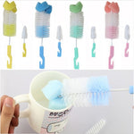 2 set di spazzole per ciuccio con spugna per biberon per capezzoli per bambini, spazzola per ciuccio a 360 gradi, consegna colore casuale, Milk Bottle Cup
