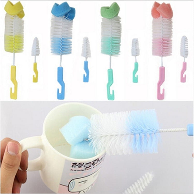2 set di spazzole per ciuccio con spugna per biberon per capezzoli per bambini, spazzola per ciuccio a 360 gradi, consegna colore casuale, Milk Bottle Cup