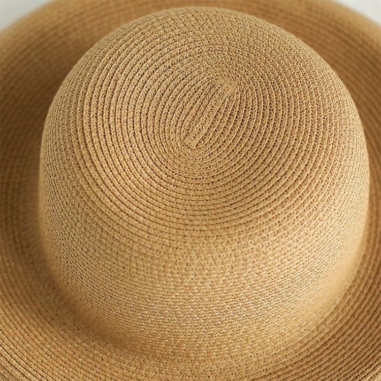 Cappello di paglia Big Eaves Cappello da bacino estivo per protezione solare femminile Cappello da pescatore per vacanze in spiaggia, Black, Yellow, Beige, Pink, Orange