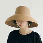 Cappello di paglia Big Eaves Cappello da bacino estivo per protezione solare femminile Cappello da pescatore per vacanze in spiaggia, Black, Yellow, Beige, Pink, Orange