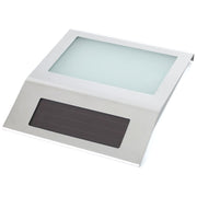 Indicatore luminoso solare da esterno in acciaio inox 22x22 cm