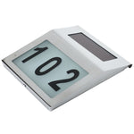 Indicatore luminoso solare da esterno in acciaio inox 22x22 cm