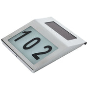 Indicatore luminoso solare da esterno in acciaio inox 22x22 cm