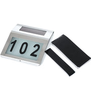 Indicatore luminoso solare da esterno in acciaio inox 22x22 cm