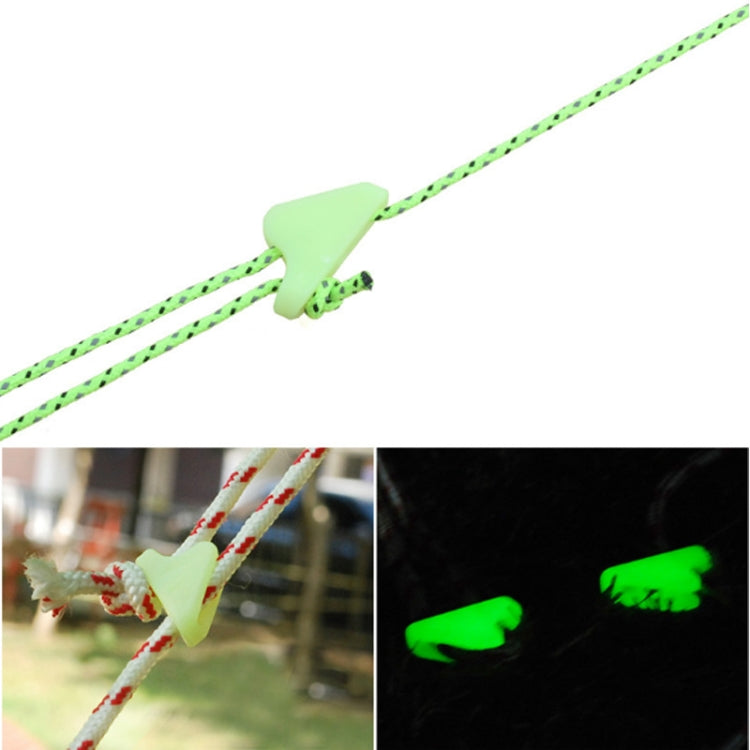10 PCS Outdoor Luminoso Corda Fibbia Fluorescenza Tenda Triangolo Fibbia Avviso Promemoria Pericolo Accidentale Tenda Vento Corda di Regolazione, Triangle Buckle
