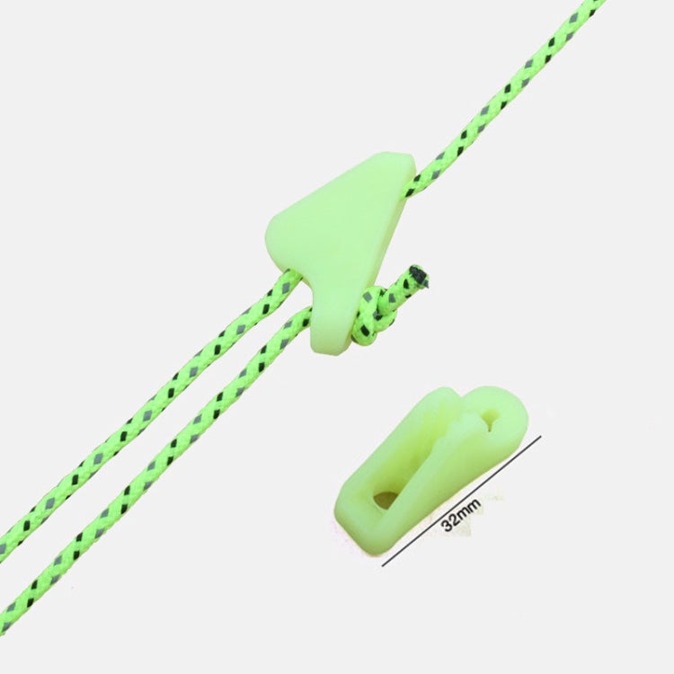 10 PCS Outdoor Luminoso Corda Fibbia Fluorescenza Tenda Triangolo Fibbia Avviso Promemoria Pericolo Accidentale Tenda Vento Corda di Regolazione, Triangle Buckle