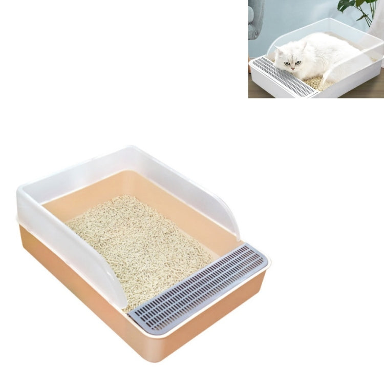 Lettiera per gatti, vasca per feci quadrata semichiusa, toilette per animali domestici, Small, Large, Large  Pink, Large  Gray
